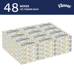Kleenex caja plana detalle del borde y apertura facilitando reposición rápida