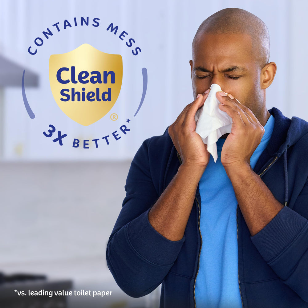 Kleenex comparación de tamaño de caja para visualizar espacio en estantes