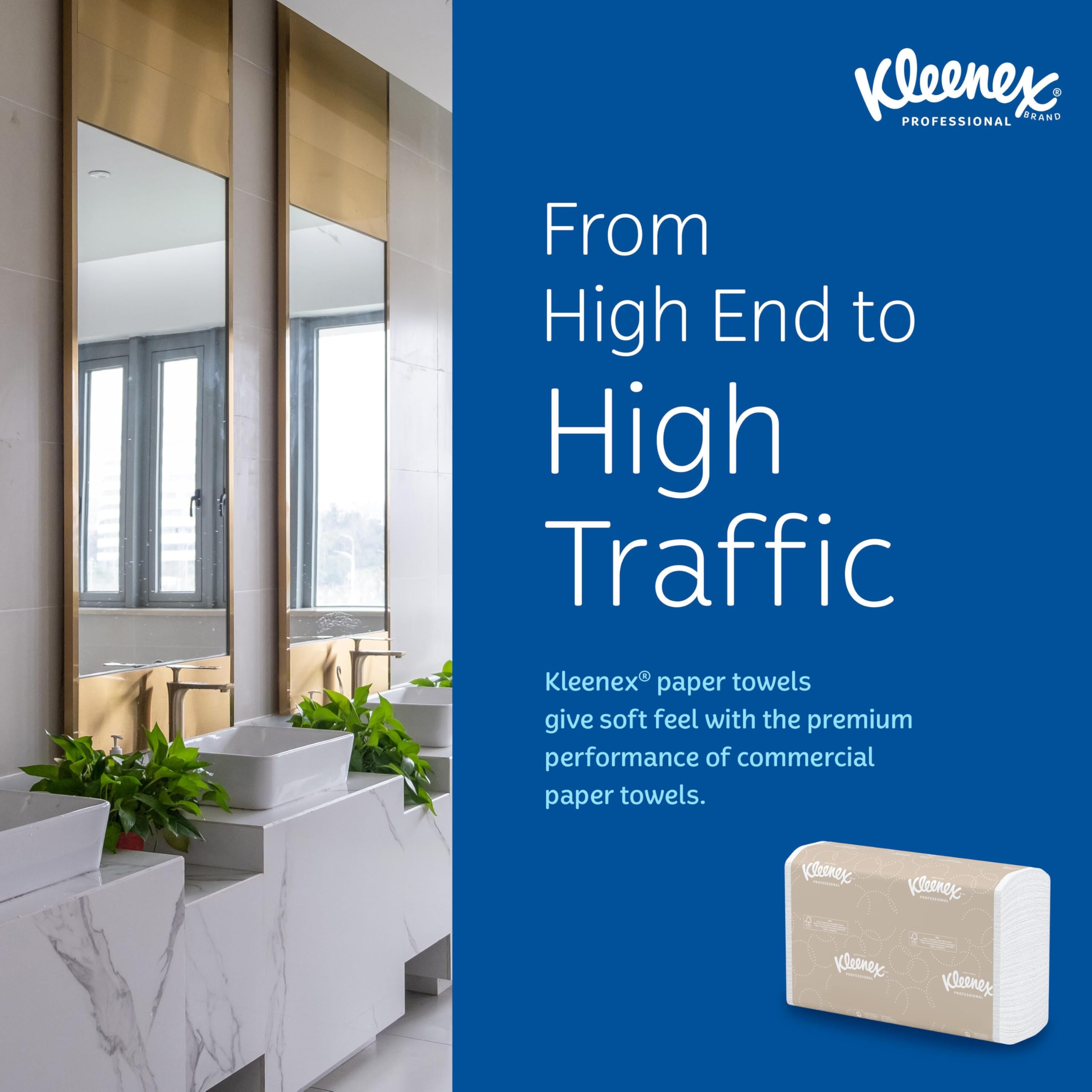 Kleenex etiqueta FSC y ECOLOGO visible que respalda compra responsable
