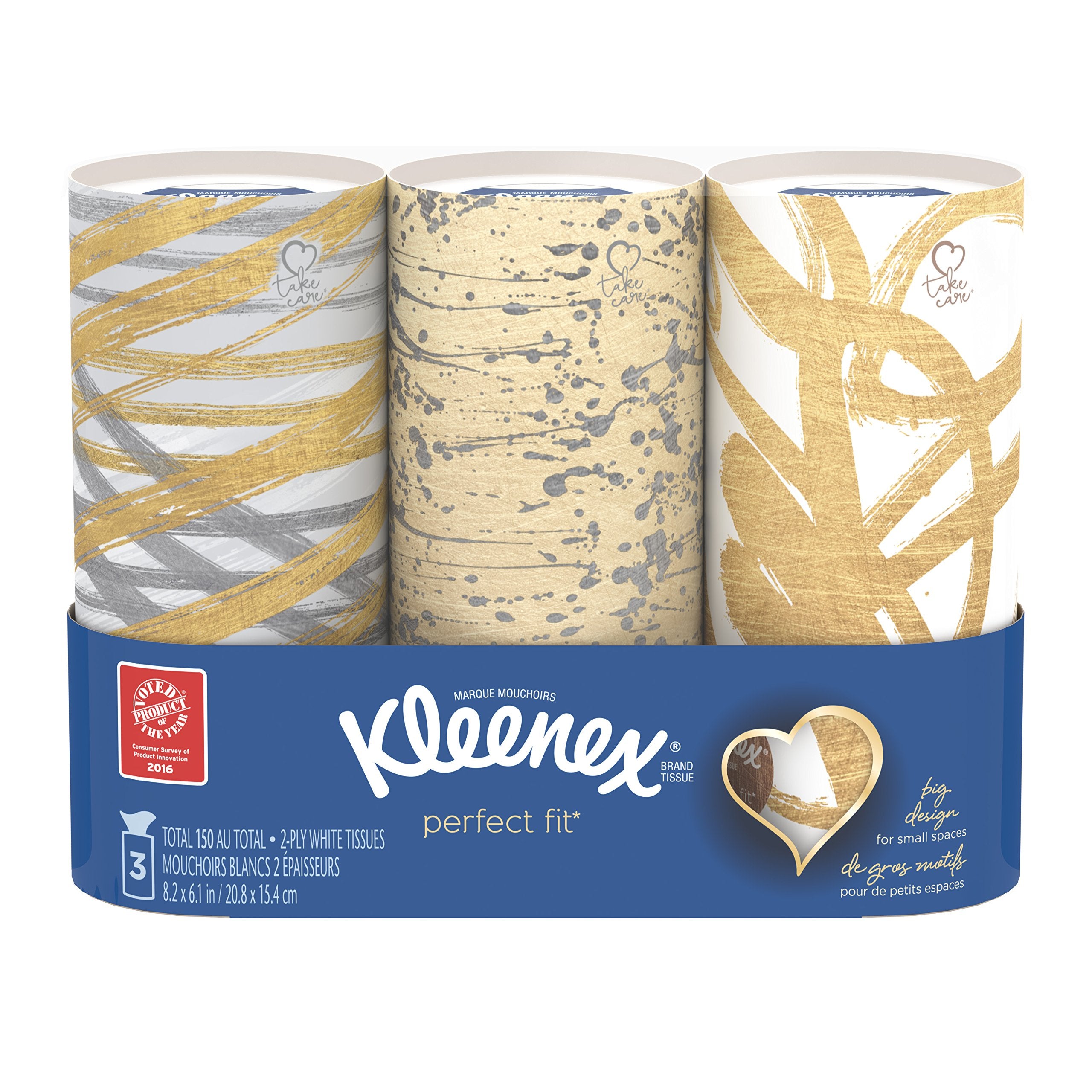Kleenex Perfect Fit frente del empaque que muestra diseño compacto y práctico