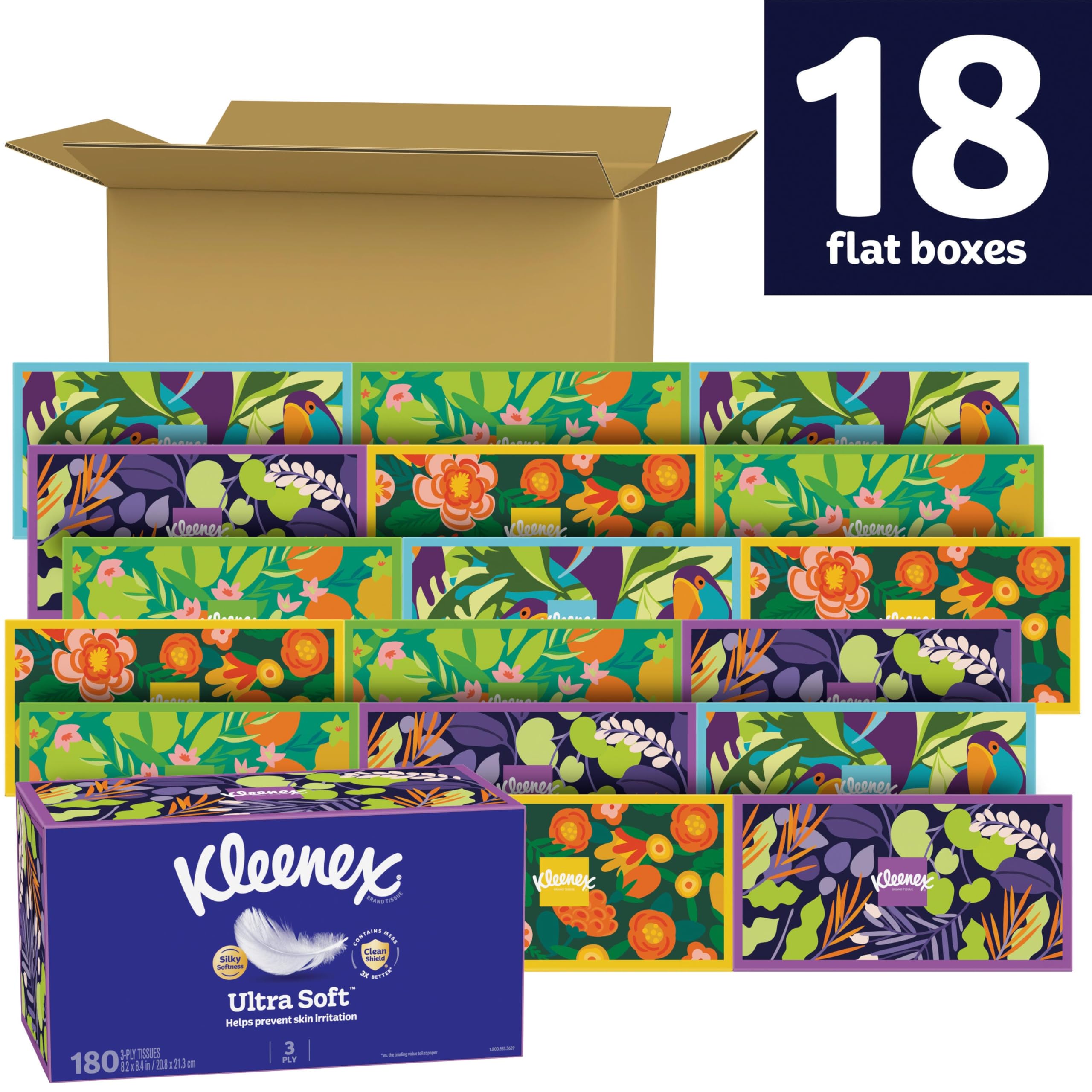 Kleenex pañuelo desplegado mostrando suavidad y grosor