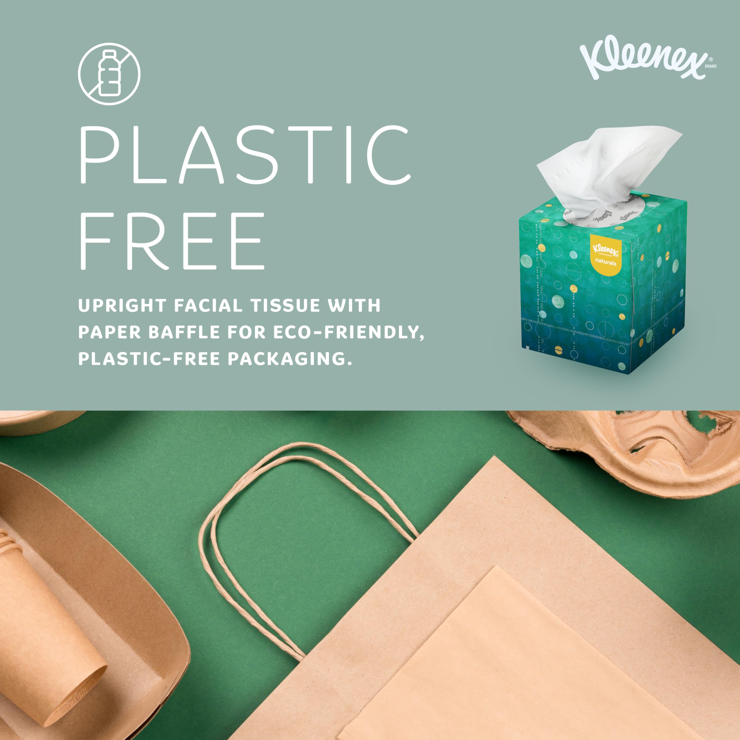 Kleenex señal-sheet con últimos pañuelos azul claro para aviso de reposición
