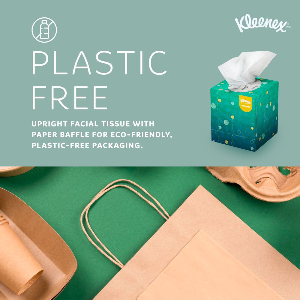 Kleenex señal-sheet con últimos pañuelos azul claro para aviso de reposición