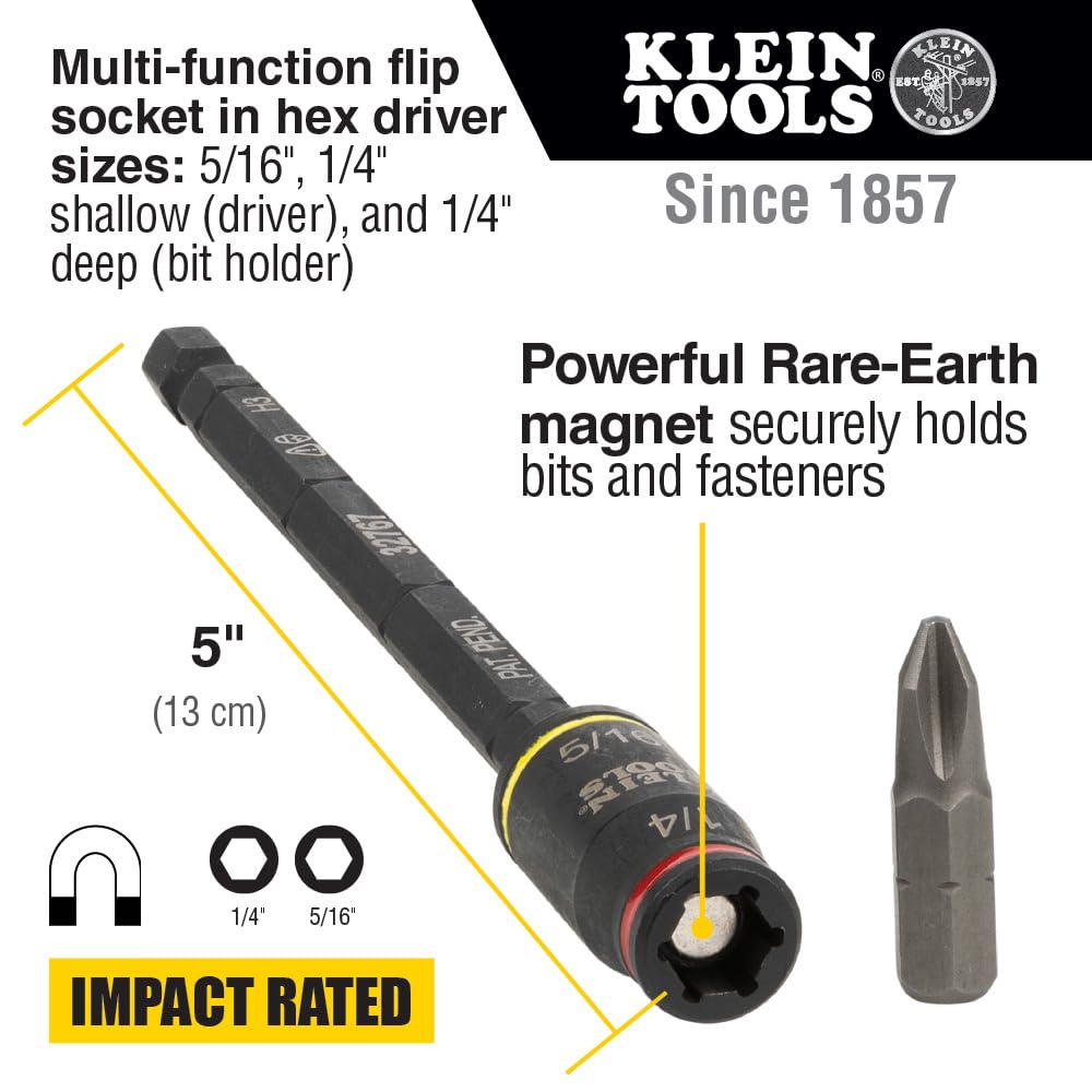 Klein Tools vista del socket de 3 pulgadas para acceso en espacios cortos