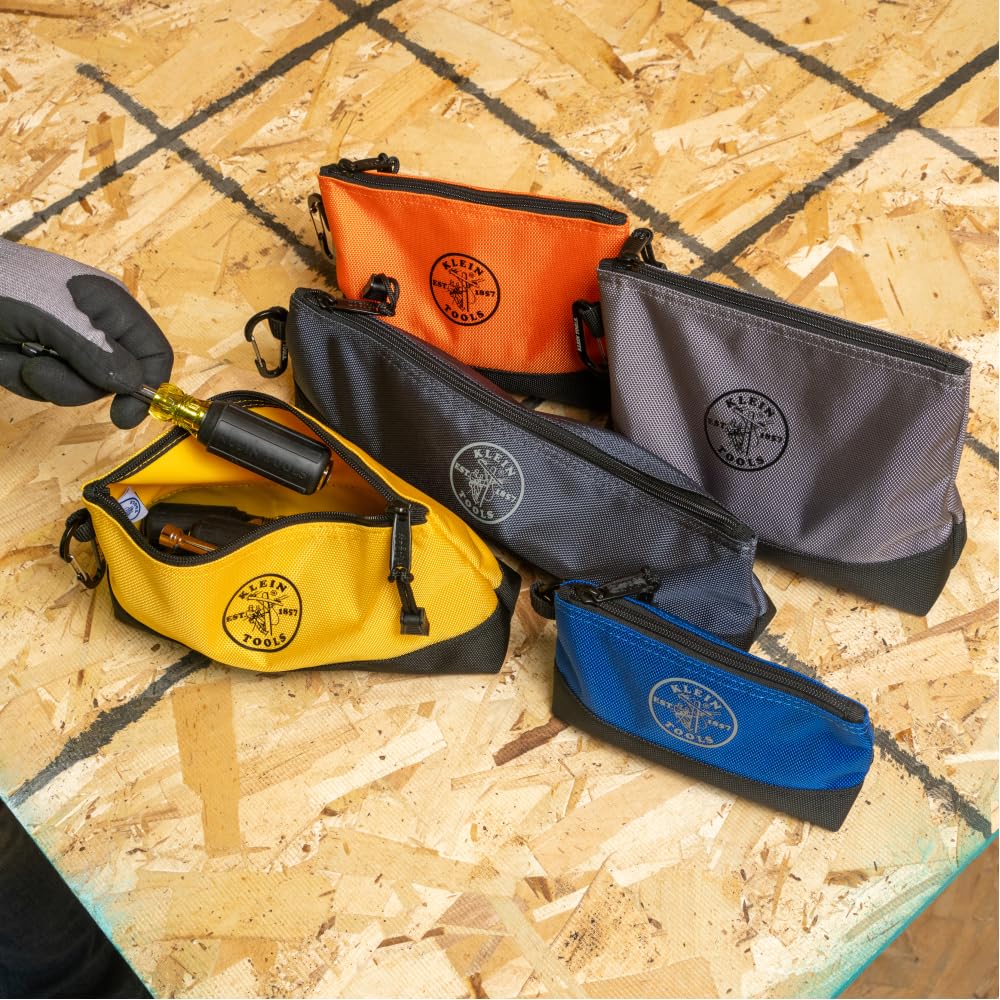 Klein Tools mosquetón de aluminio unido a la bolsa, fijación segura