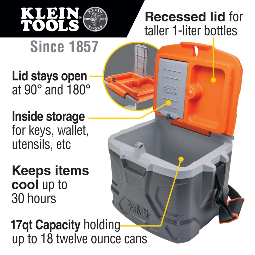 Klein Tools tapa empotrada que permite botellas de 1 litro en vertical