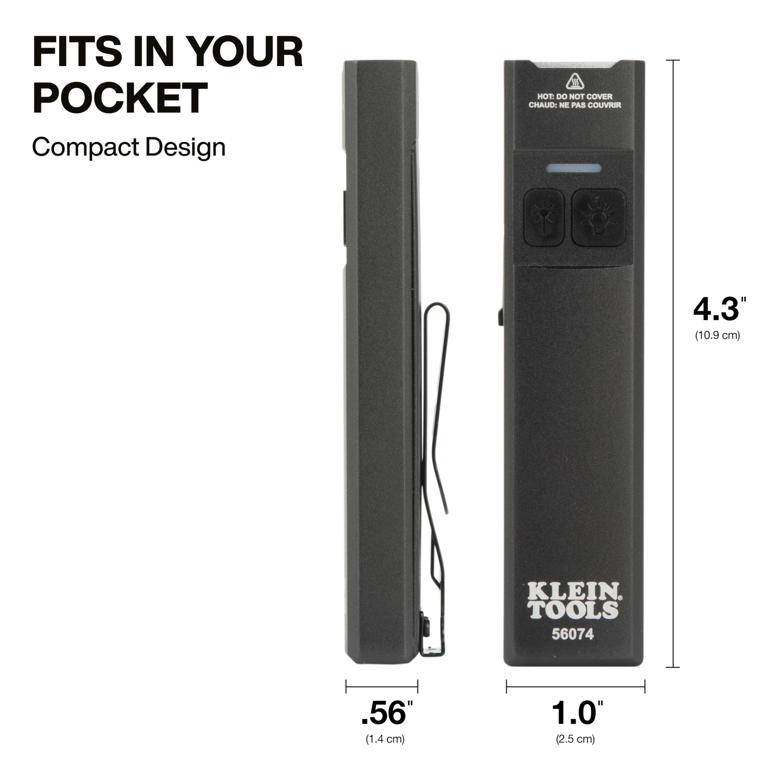 KLEIN TOOLS comparación de tamaño en mano para portabilidad