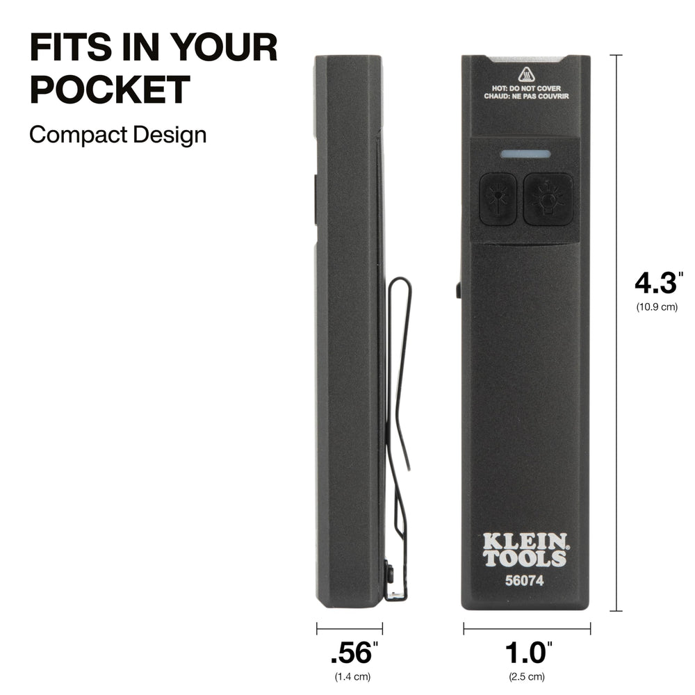 KLEIN TOOLS comparación de tamaño en mano para portabilidad