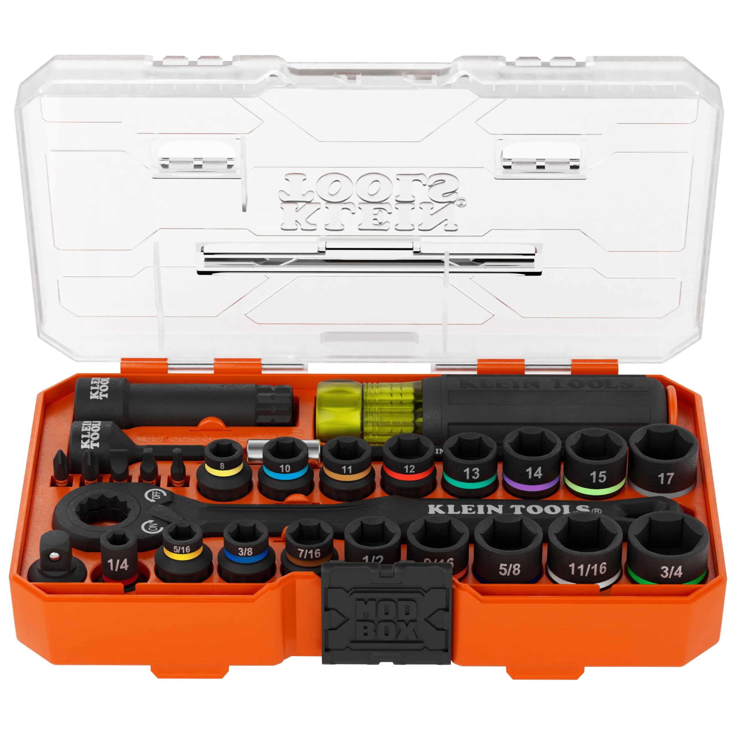 Klein Tools estuche MODbox frontal con todo el set organizado y portátil