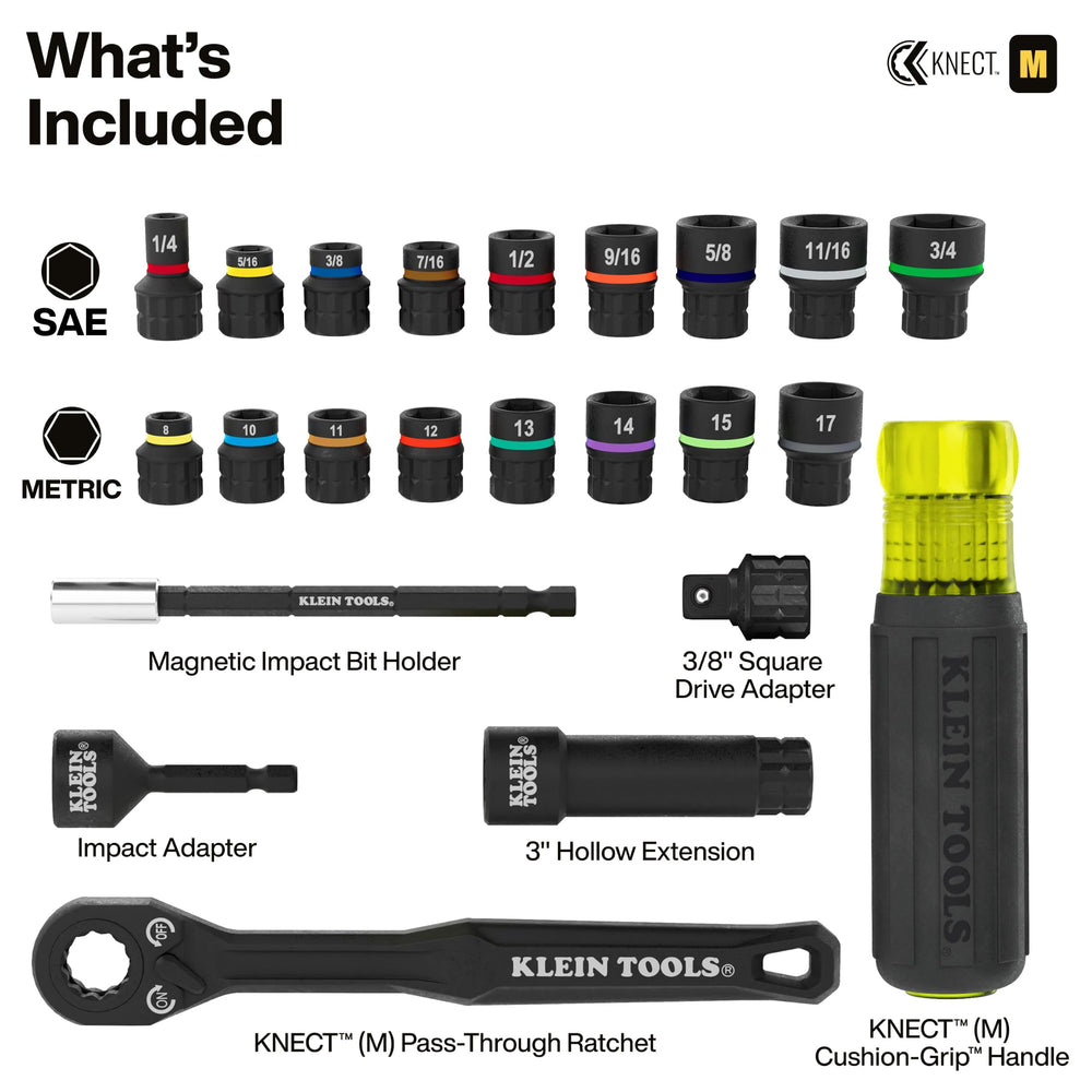 Klein Tools trinquete de 90 dientes mostrando el perfil delgado y precisión