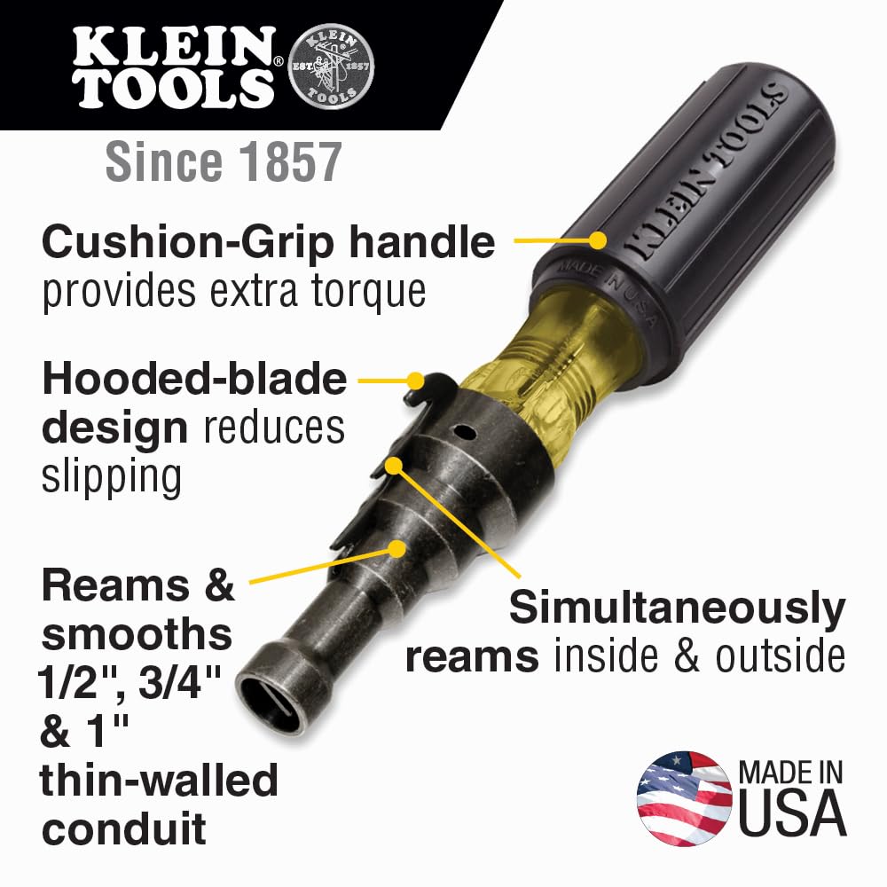 Klein Tools 85191 detalle de la hoja encapuchada que evita que la punta se salga