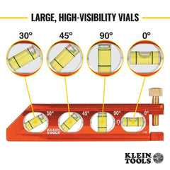 Klein Tools primeros planos de viales 0 30 45 90 para lecturas rápidas