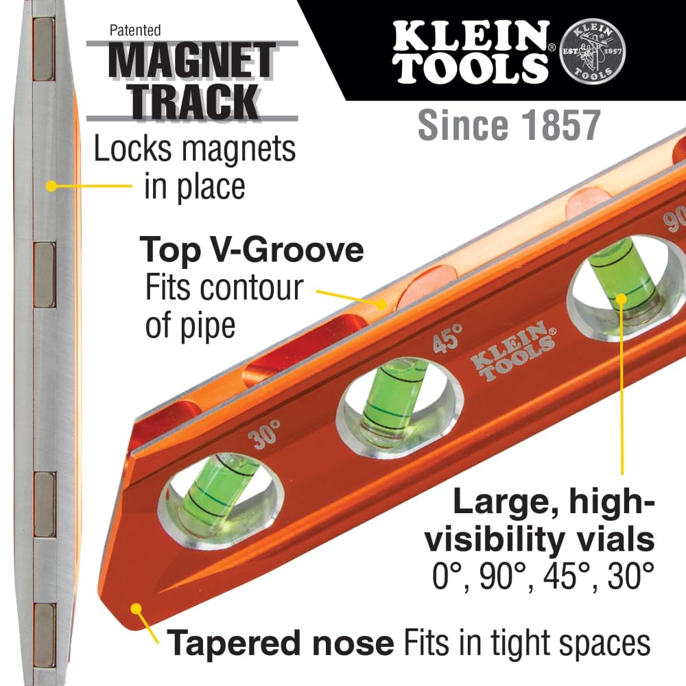 Klein Tools perfil con ranura en V para ajuste seguro en tubos