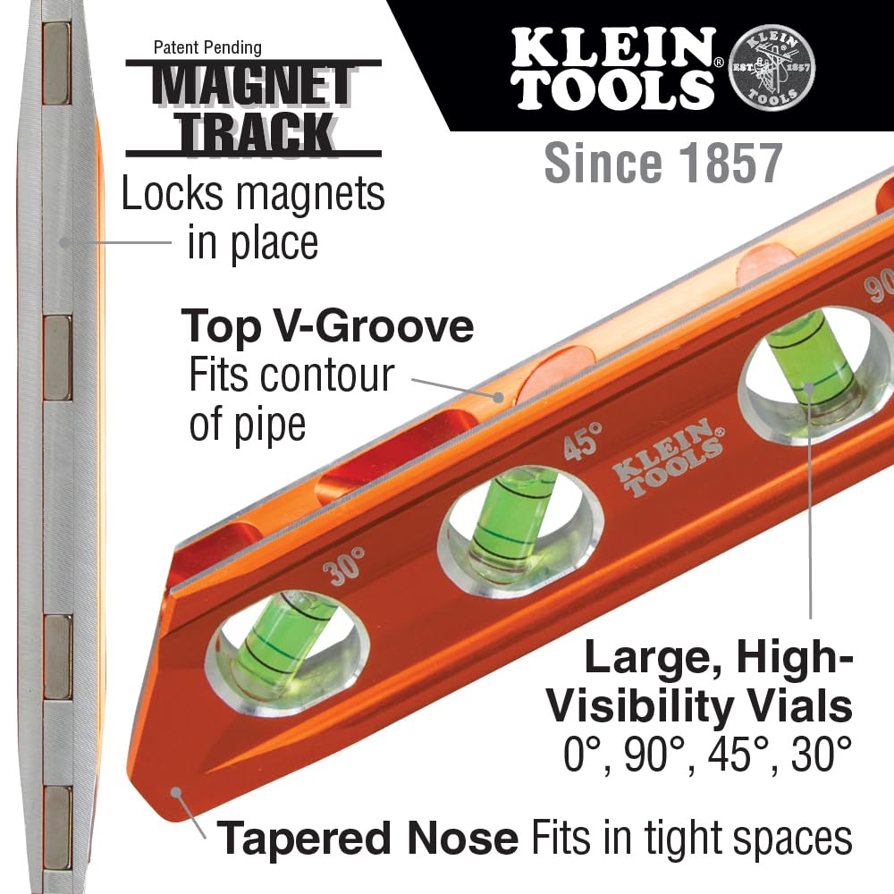 Detalle del Magnet Track de Klein Tools que asegura imanes, mayor fiabilidad