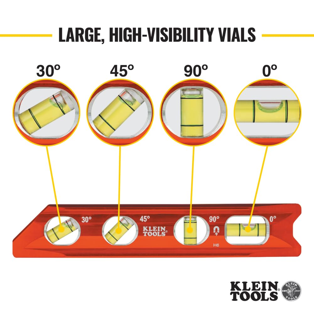 Primer plano de vial 0°/90° de Klein Tools para lecturas rápidas y precisas