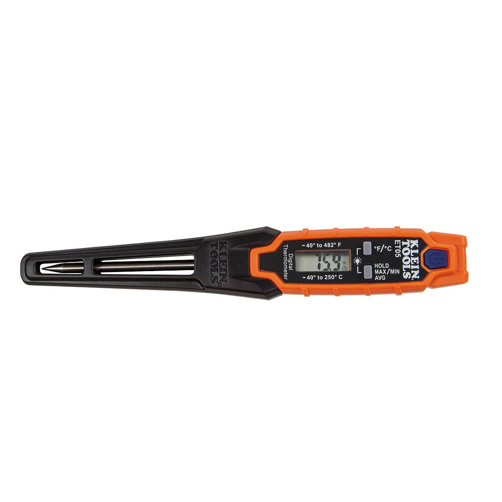 Klein Tools ET05 vista frontal con pantalla clara y diseño portátil