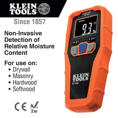 Klein Tools ET140 detalle de pantalla reverse-contrast y barra LED legible