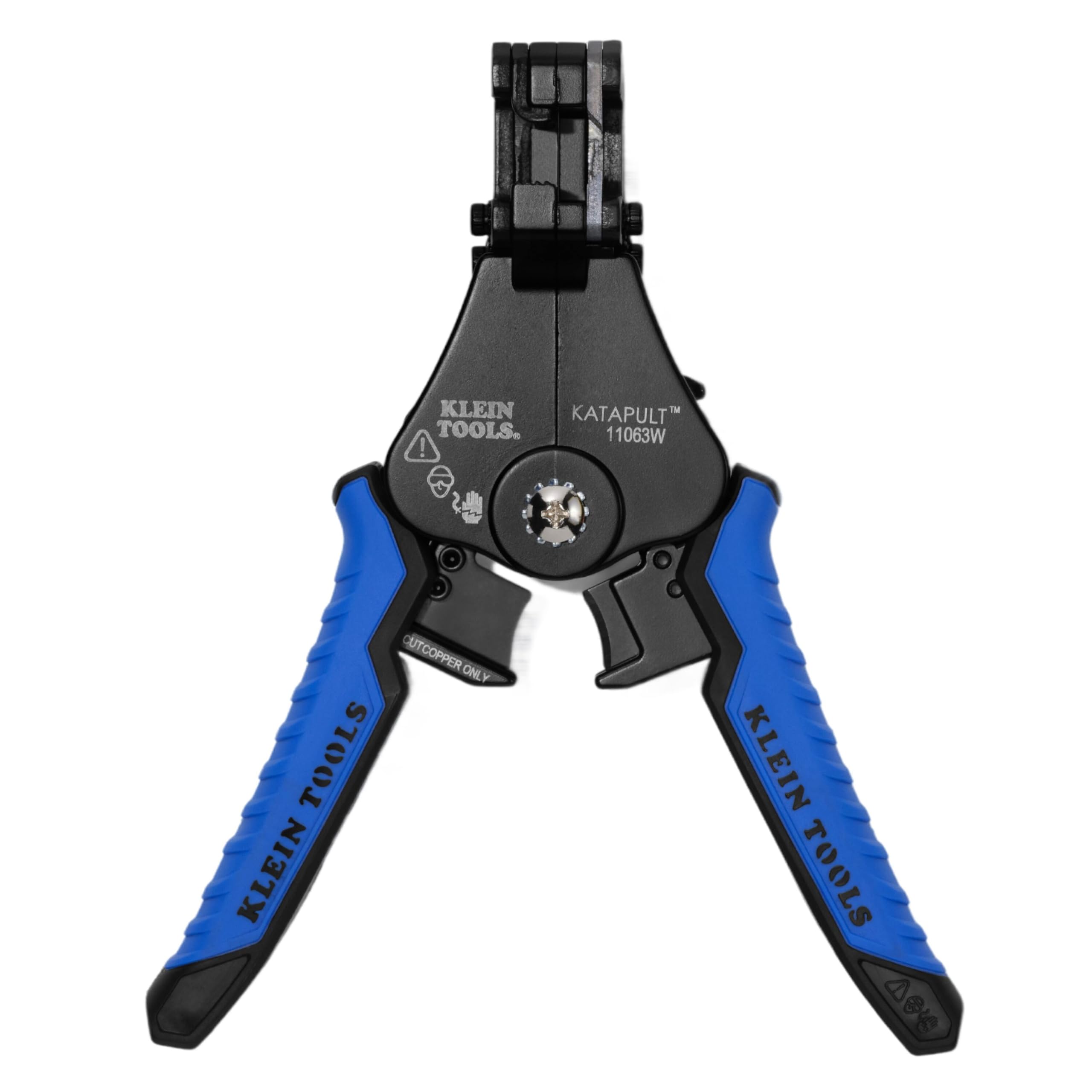 Klein Tools vista frontal de la herramienta, control y ergonomía