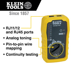 Klein Tools generador de tono con puertos y controles para conectar cables