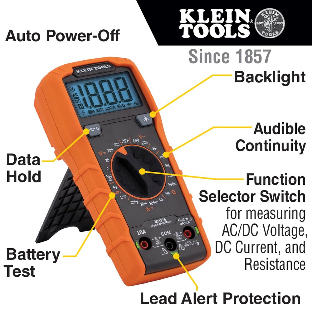 Klein Tools MM325 puntas de prueba con capuchones de seguridad, conexión segura