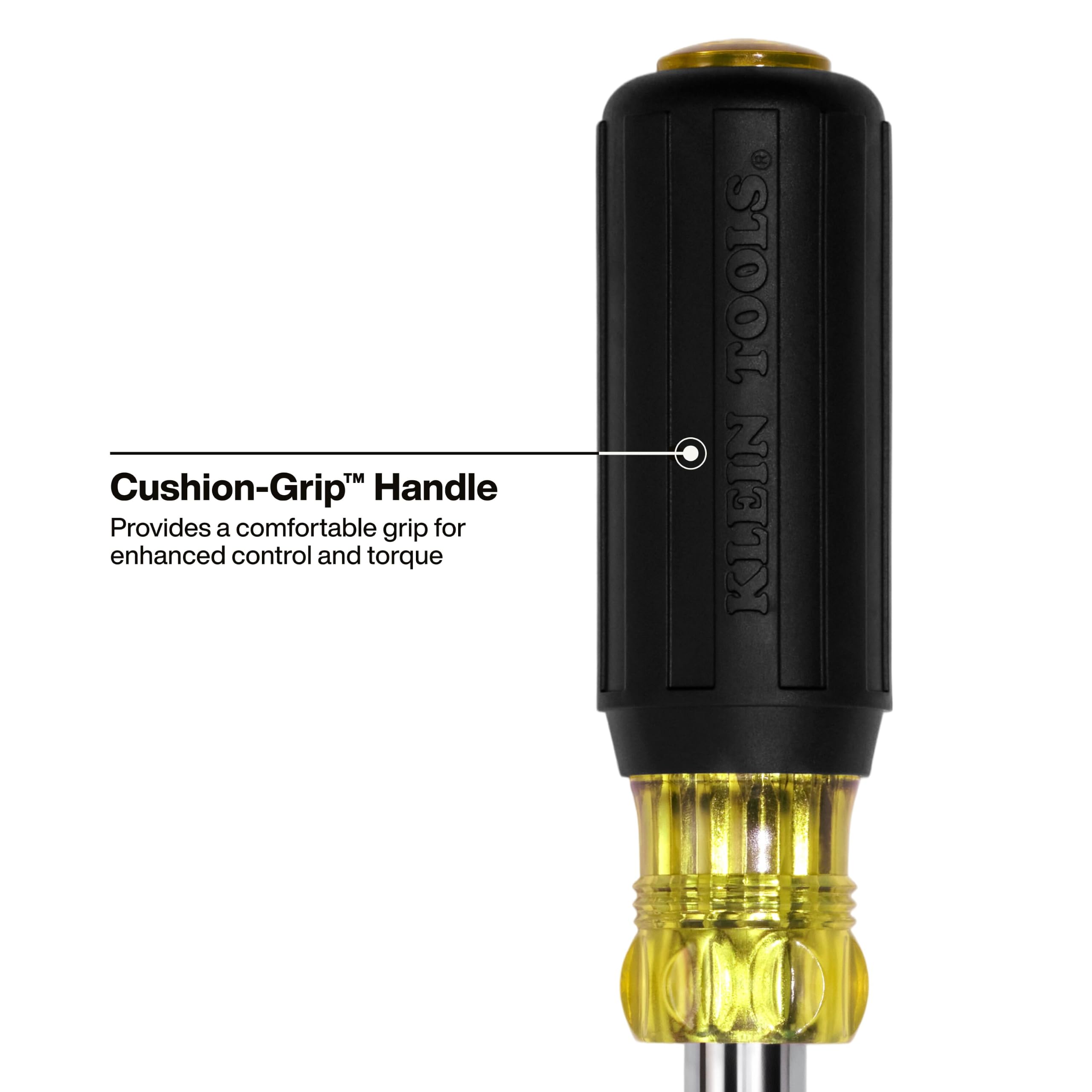 Klein Tools nut driver sizes comparison illustrating three converted sizes for versatility