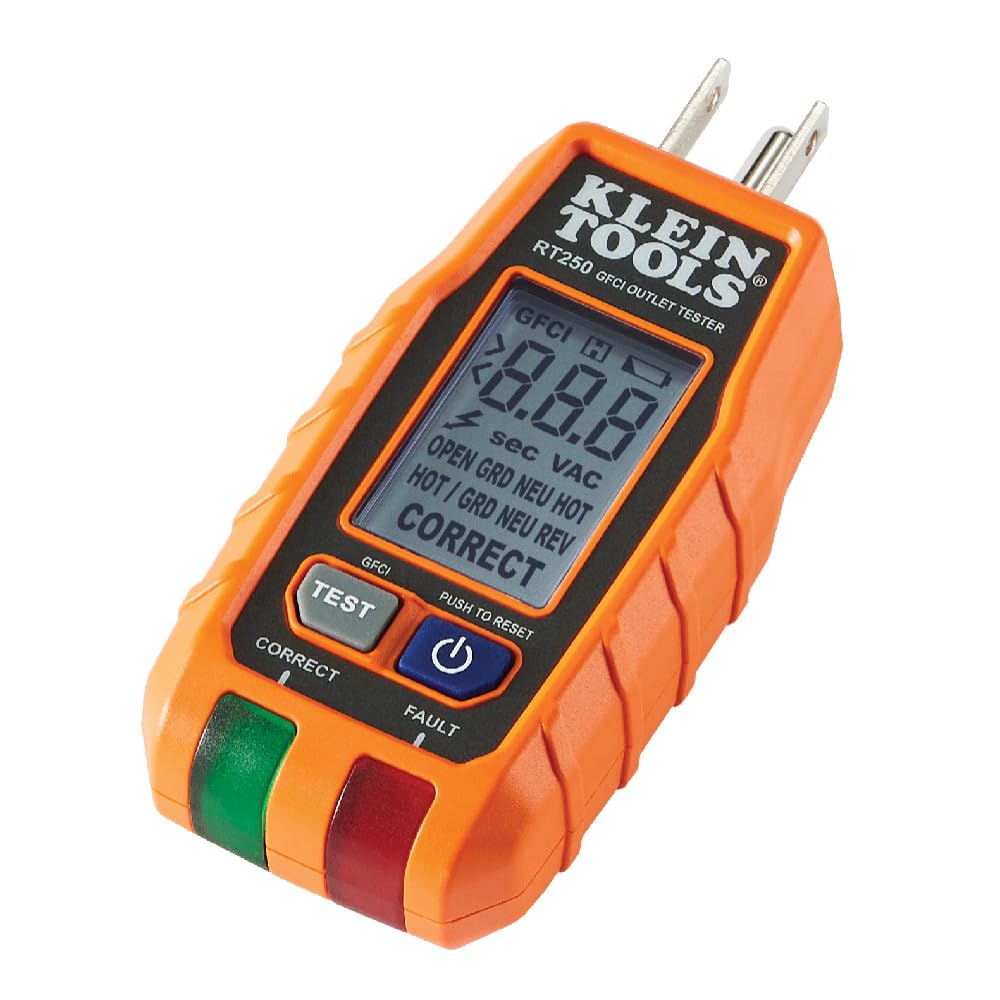 Klein Tools RT250 vista frontal con pantalla clara y lectura rápida