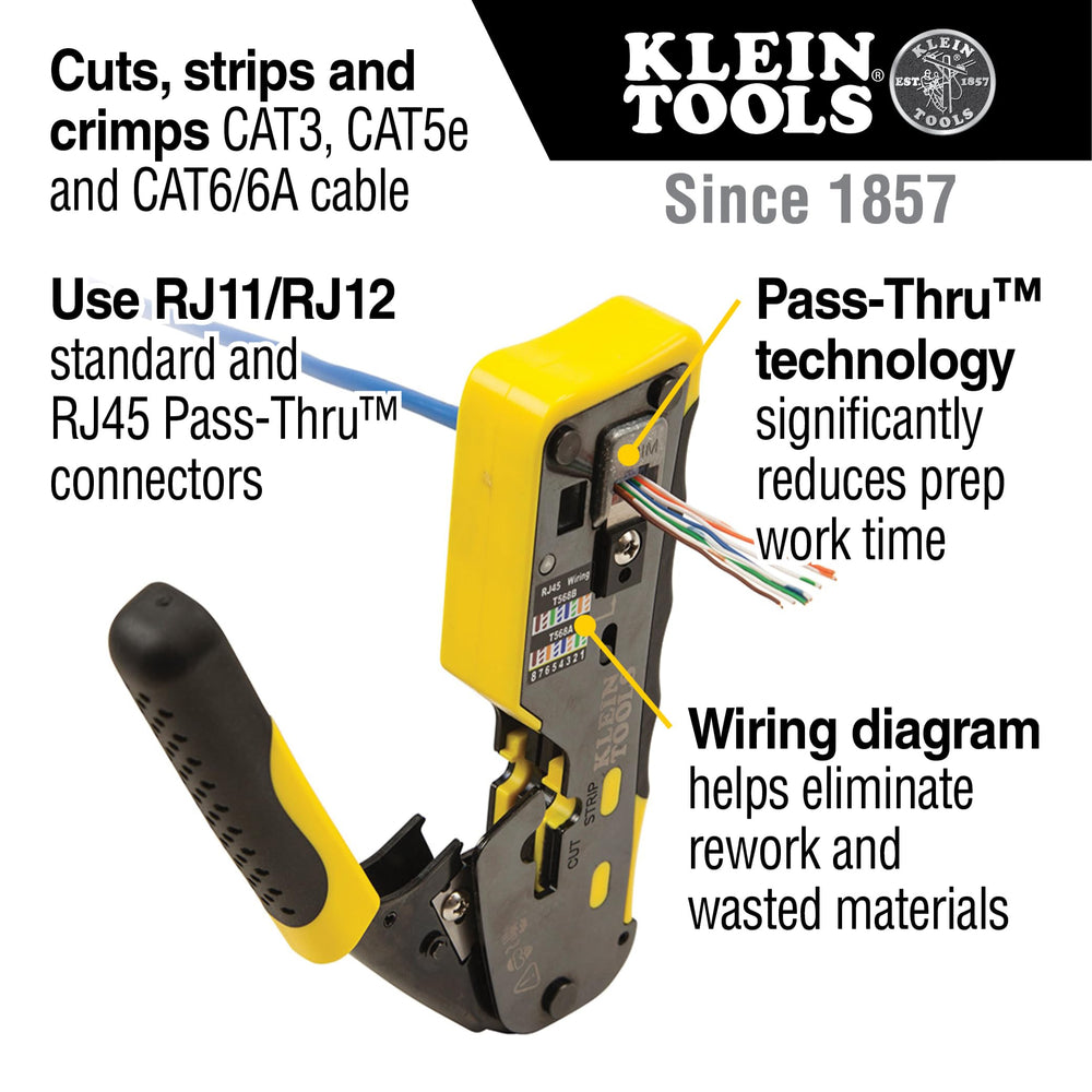 Klein Tools primer plano del mango antideslizante para menor fatiga manual