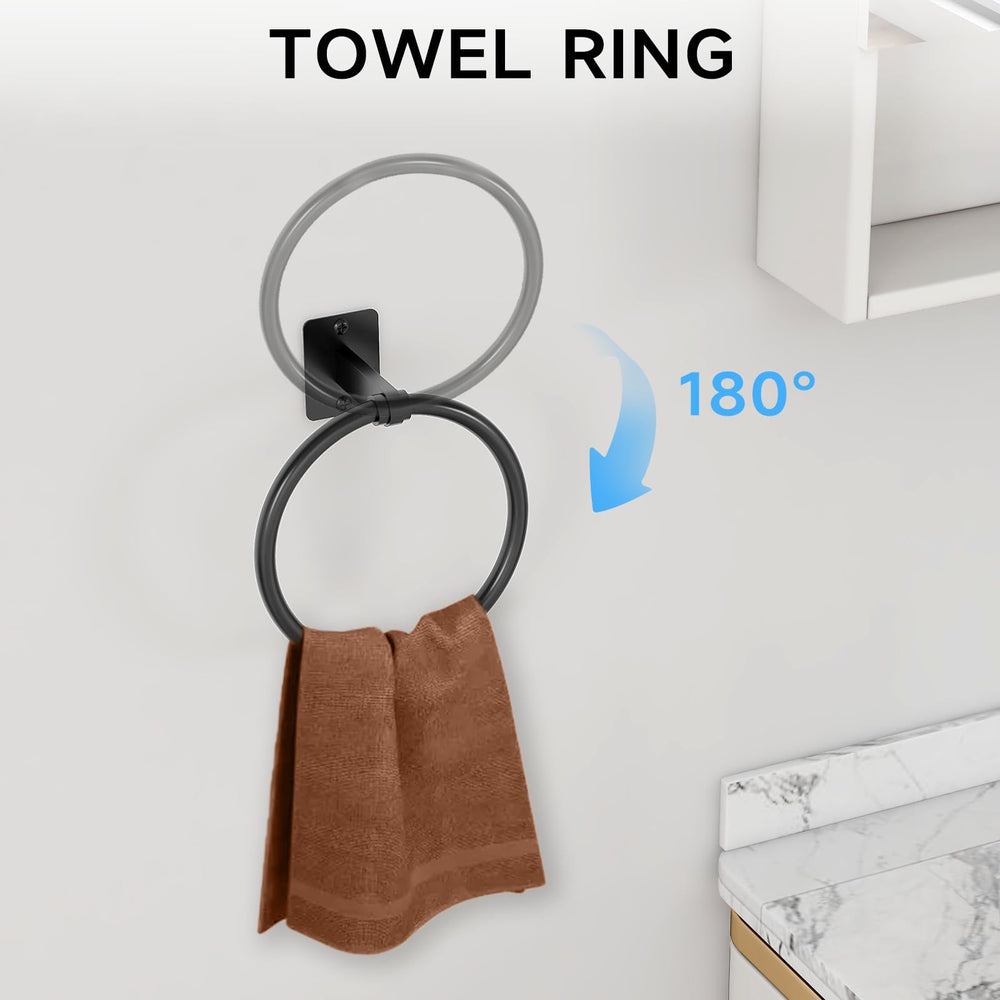 KLJKPA anilla para toalla con acabado negro mate y fácil acceso