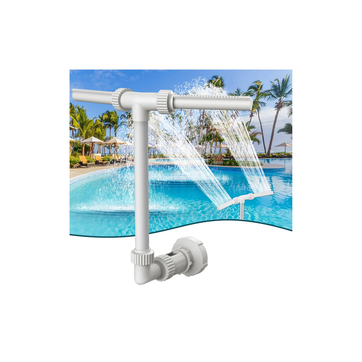 klleyna front view installed on pool return showing immediate cooling benefit