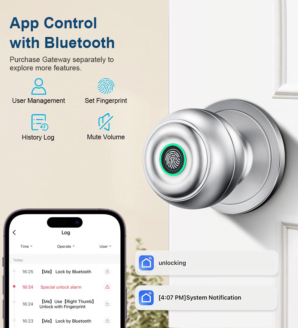 KLLOQUE pantalla de app Bluetooth mostrando control y registros seguros