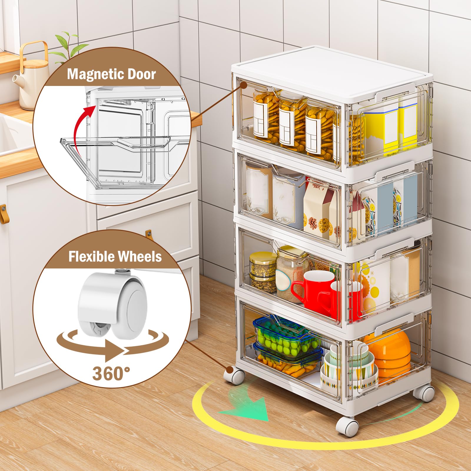 Kmiectse ruedas universales en primer plano, permiten mover las cajas con facilidad