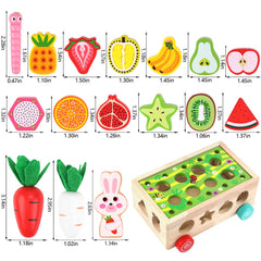 KMTJT bloques de fruta sobre mesa, ayuda reconocimiento de colores y formas