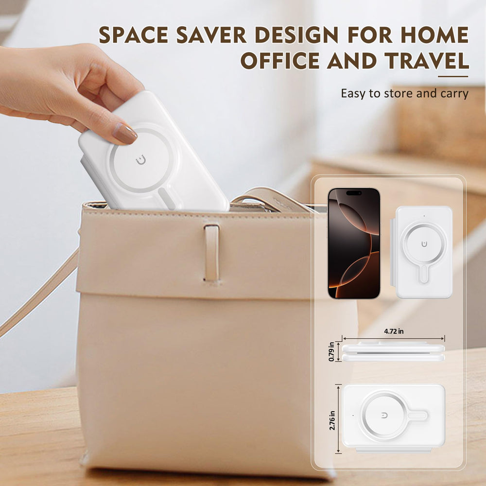 Knild cargando iPhone, Watch y AirPods simultáneamente, ahorro de espacio