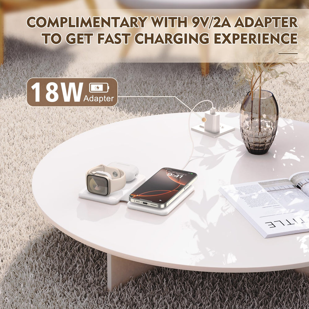 Knild soporte con Apple Watch colocado, carga estable y visible