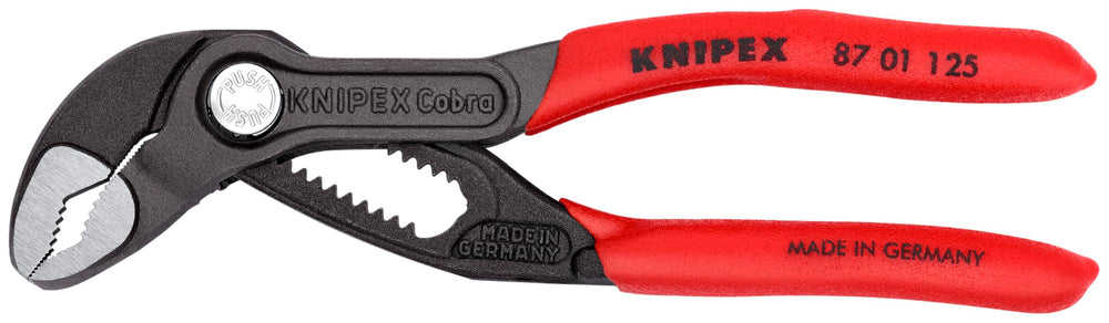 KNIPEX Cobra vista frontal 5'' mostrando ergonomía y agarre seguro