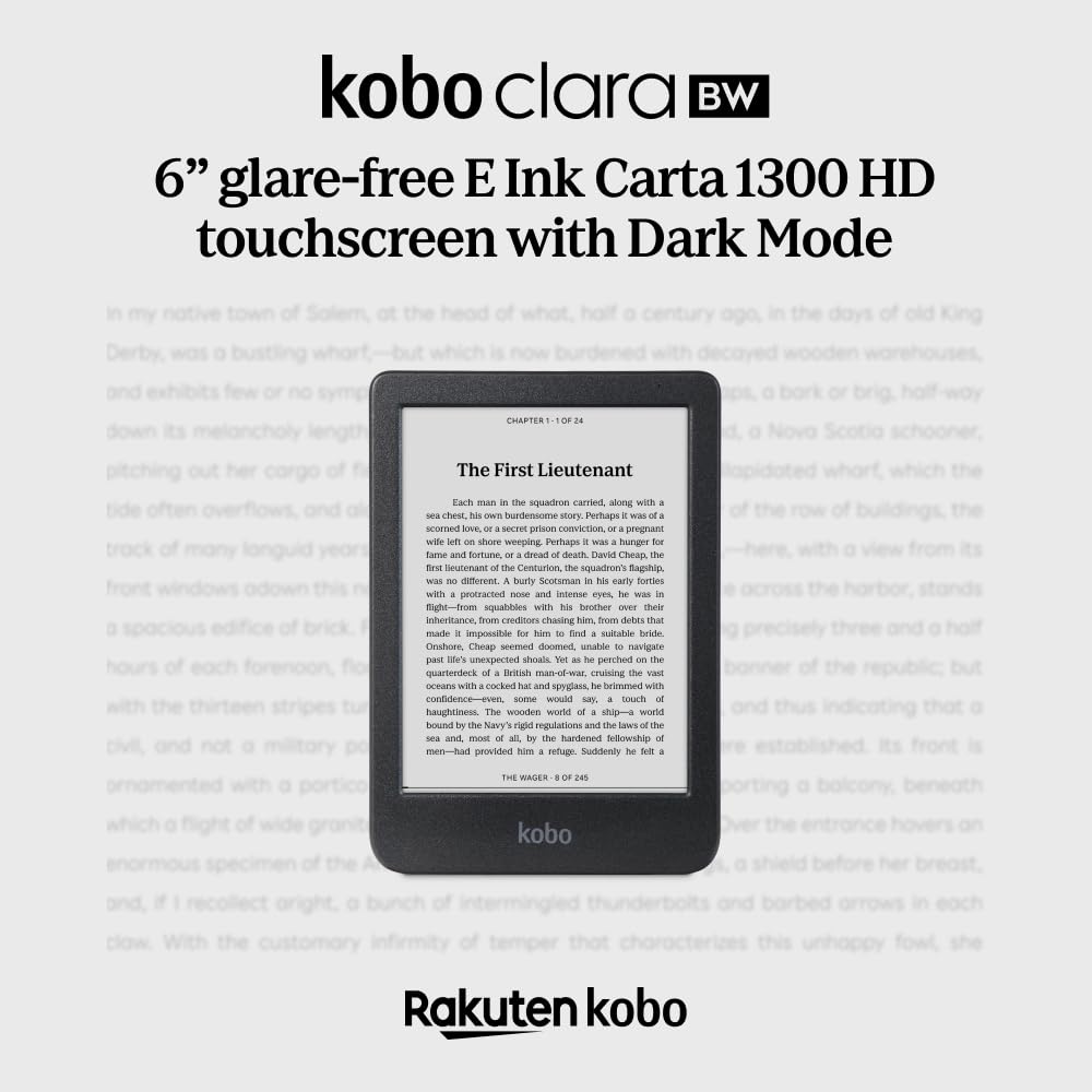 Kobo Clara BW detalle del borde mostrando acabado duradero Kobo