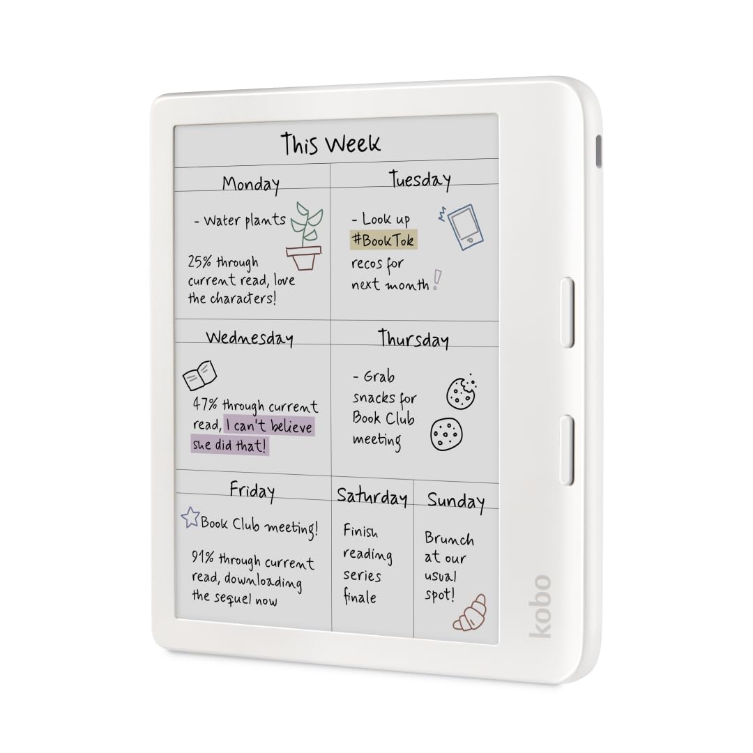 Kobo Libra Colour close-up of color E Ink screen displaying vivid comics and clarity