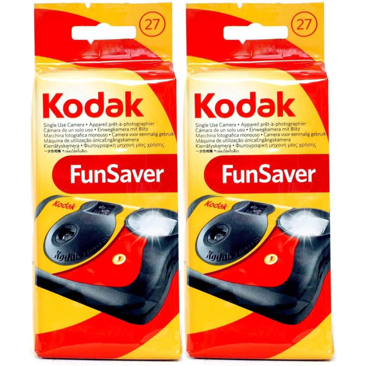 KODAK Funsaver vista frontal con diseño compacto y listo para disparar