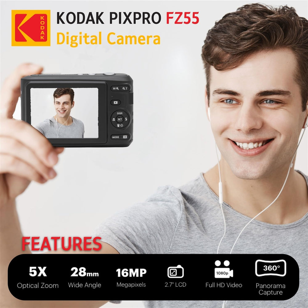 KODAK PIXPRO FZ55 con tarjeta 32GB lector y accesorios para empezar