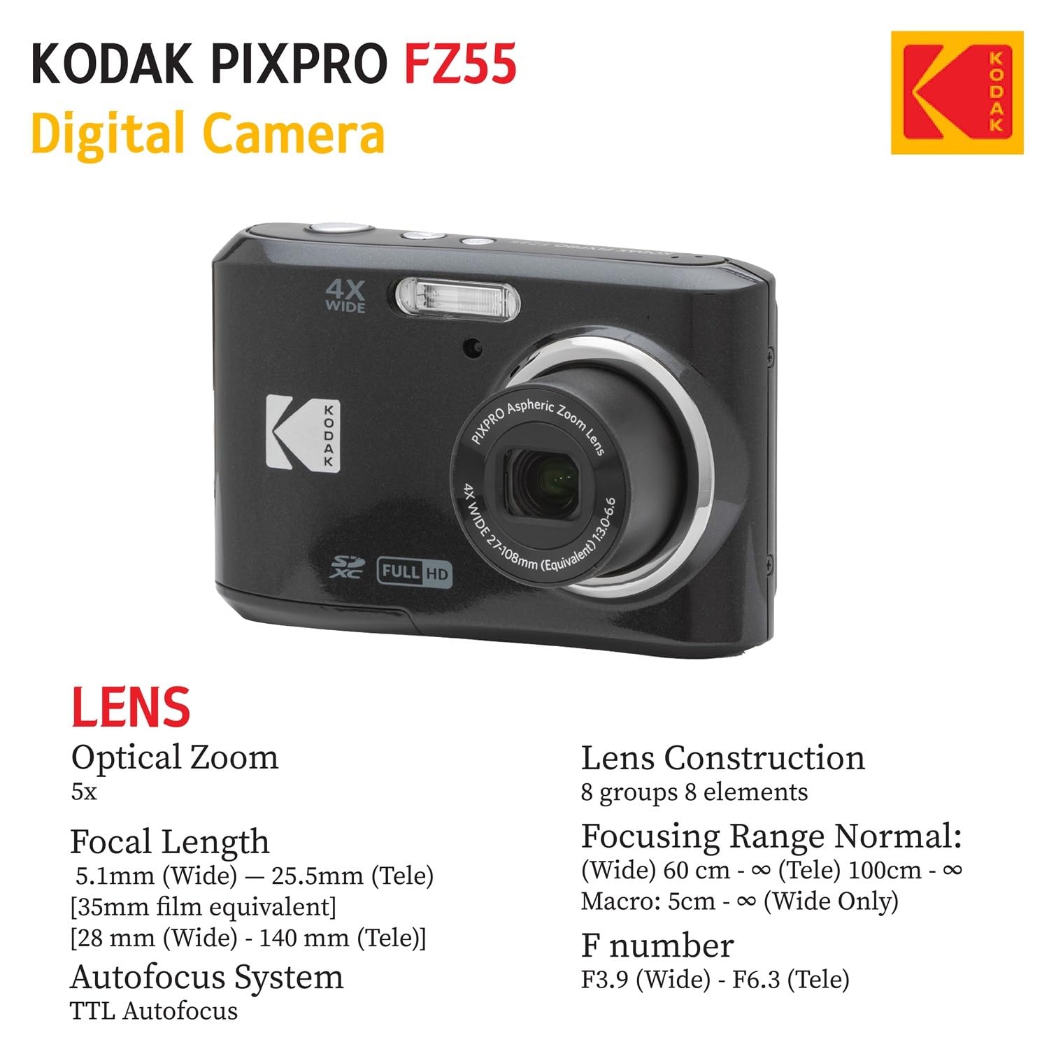 KODAK PIXPRO FZ55 funda protectora que protege la cámara en transporte