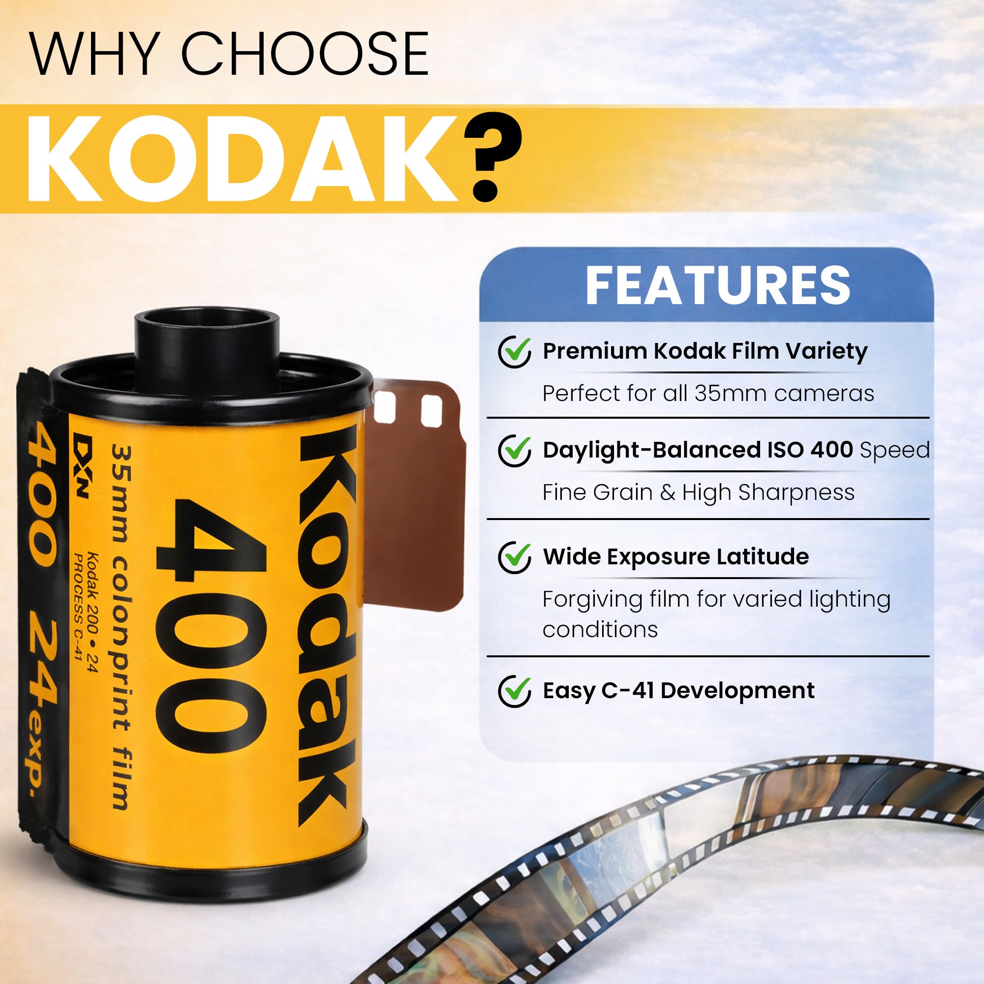 Eastman Kodak Company estuche Sturdy Tiger protegiendo los rollos, organización confiable
