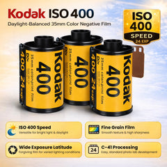 Eastman Kodak Company close-up del rollo Ultramax 400 mostrando la carcasa y número de exposición