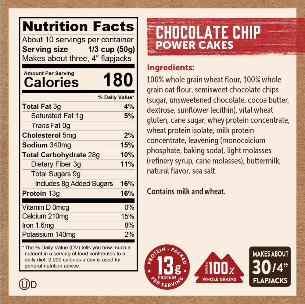Kodiak Cakes porción en mano para comparar tamaño y raciones
