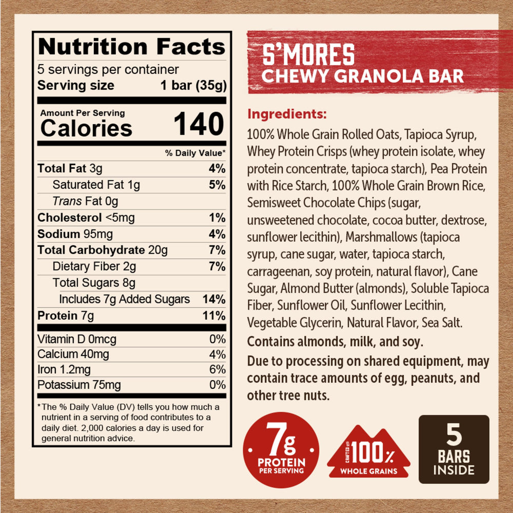 Kodiak Cakes etiqueta de ingredientes señalando granos enteros y sin GMO
