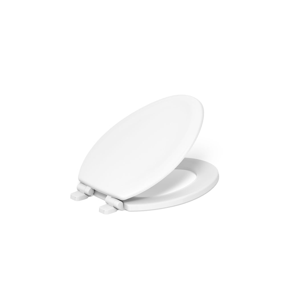 Kohler asiento frontal blanco mostrando acabado resistente