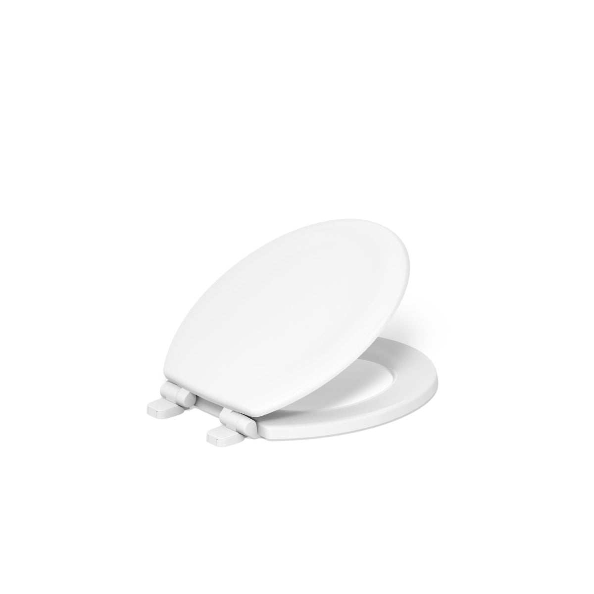 KOHLER asiento frontal redondo blanco mostrando diseño y ajuste
