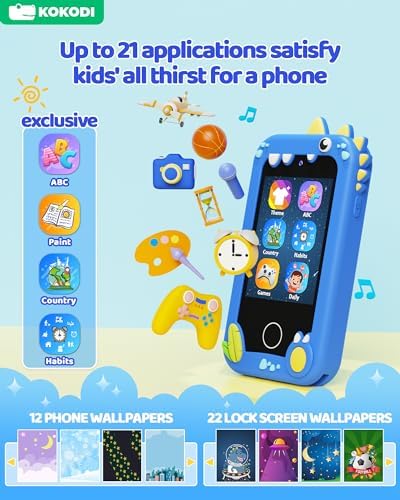 KOKODI pantalla mostrando juegos educativos, estimula aprendizaje temprano