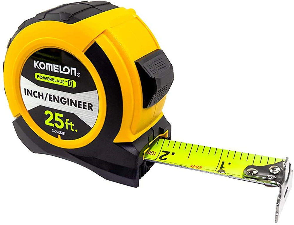 Komelon 52425IE vista frontal con carcasa ABS reforzada y colores amarillo negro para durabilidad
