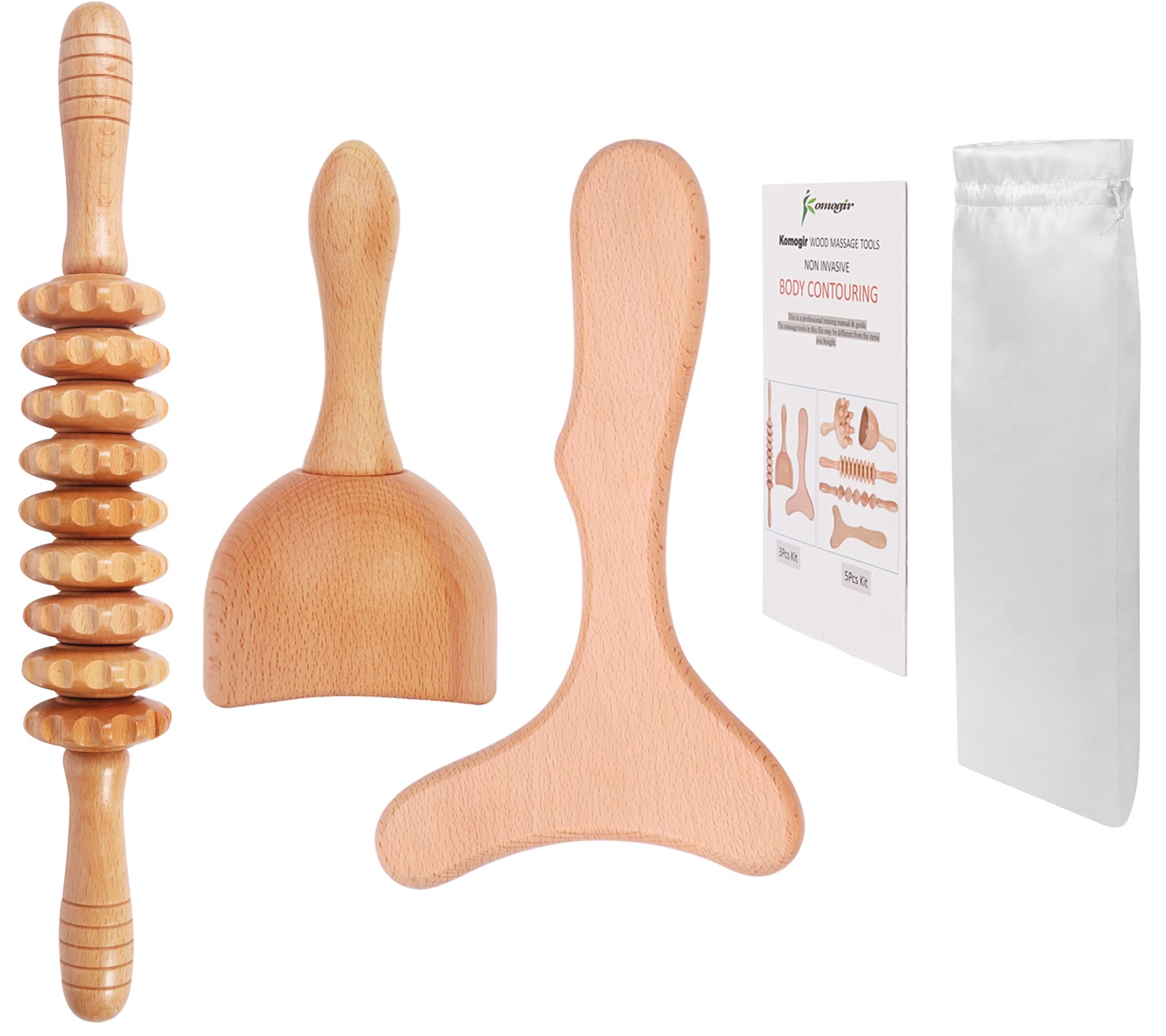 Komogir kit frontal mostrando las tres herramientas y beneficios para modelar cuerpo