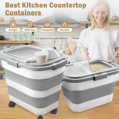 Komzon ruedas desmontables facilitando mover el contenedor cargado